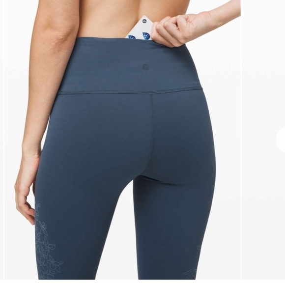 Lululemon Always On High-Rise Tight 28"*Flocked Everlux Code Blue size 2 - Picture 5 of 11